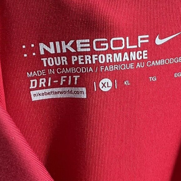 Nike Golf Tour Performance Red Polo Shirt XL Extra Large - Picture 5 of 8
